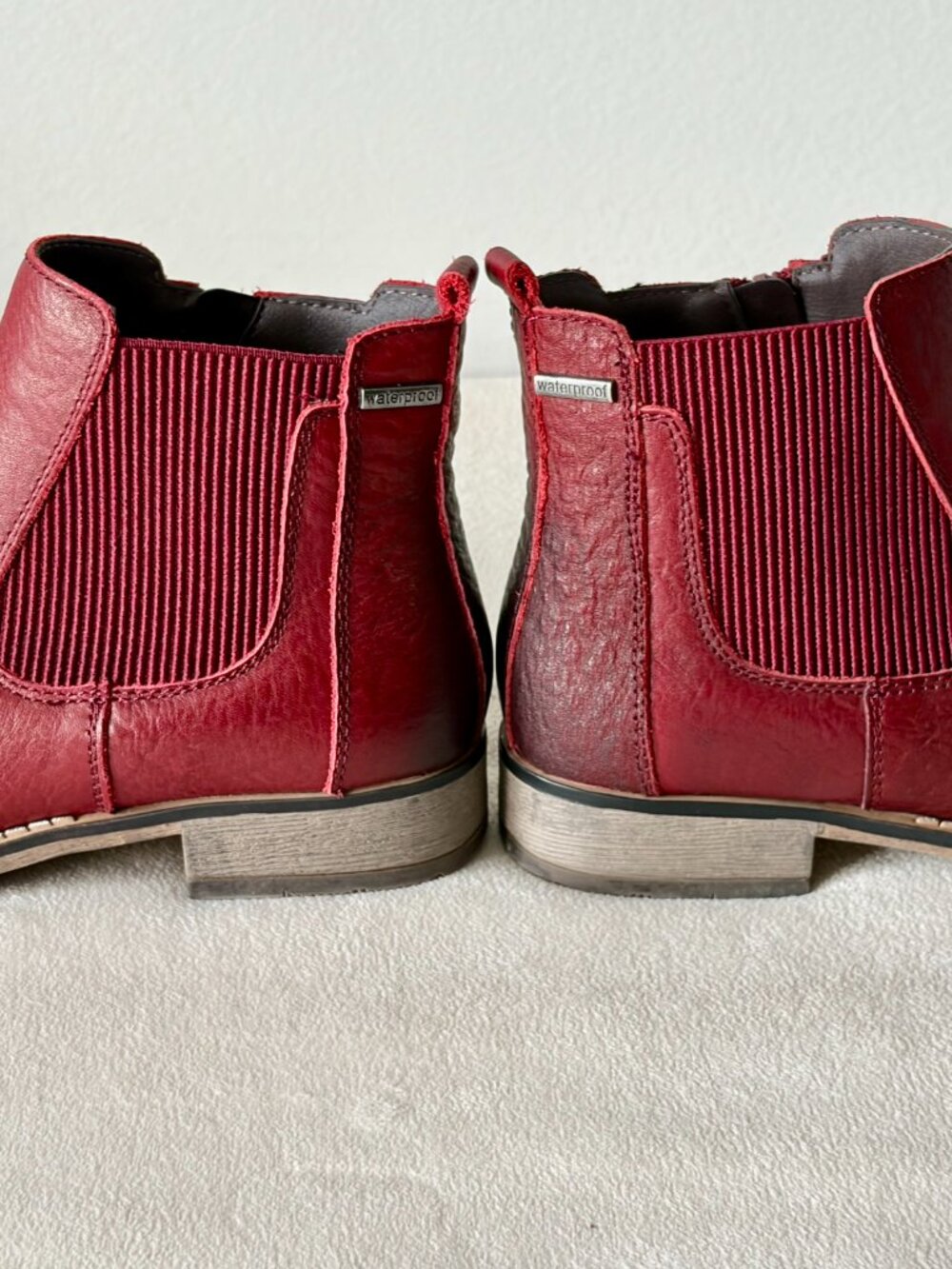 Josef Seibel Burgundy Leather Waterproof Ankle Boots - Picture 10 of 16